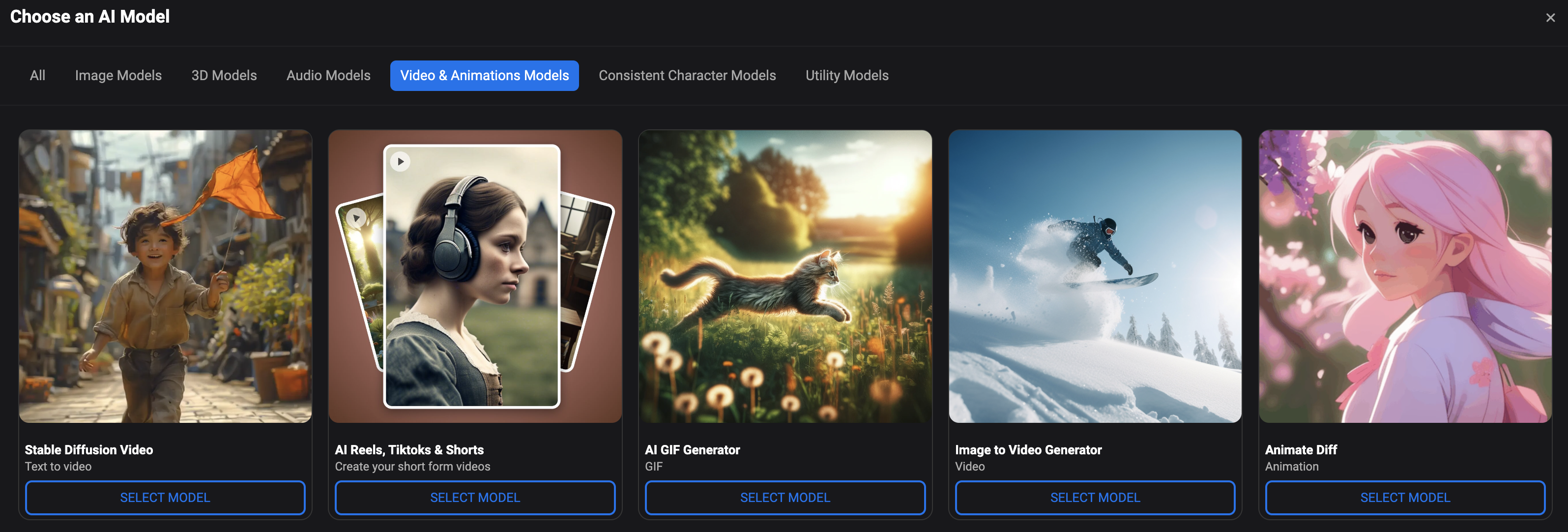 screenshot of AI Video Generator